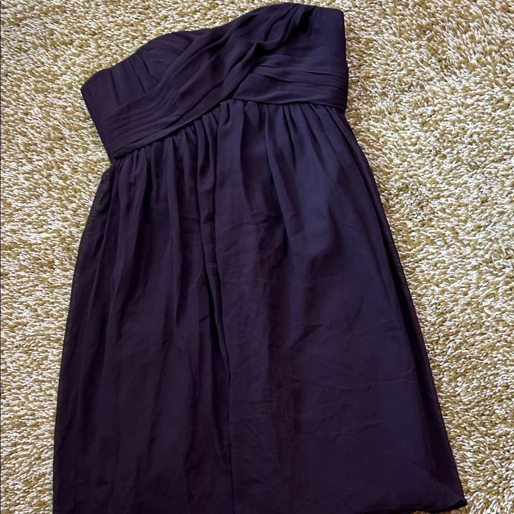 Bill Levkoff Dark Purple Strapless Dress